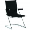 Fauteuil visiteur ALIAS - Inox & Cuir Blanc
