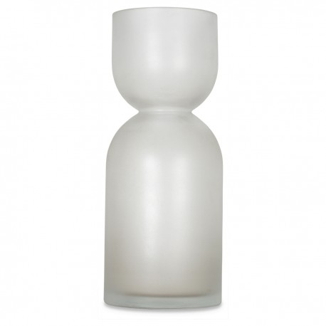 Vase AZIR - verre soufflé Blanc satiné