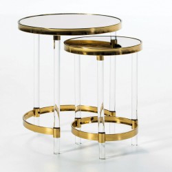 Duo de tables CLARITY - Acrylique & Laiton doré