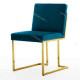 Fauteuil QUEEN - Prussian blue & Gold