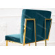 Fauteuil QUEEN - Prussian blue & Gold