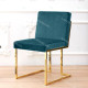Fauteuil QUEEN - Prussian blue & Gold