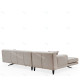 Canapé d'angle LUXEN - Beige - Angle à gauche