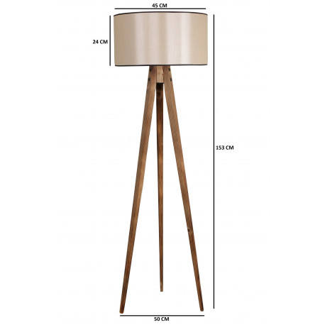 Lampadaire à poser MALO chêne cendré - 3 coloris au choix