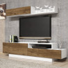 Ensemble meuble télé & étagères - ARUBA White & Accacia