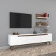 Ensemble meuble télé & étagères - KINAZ - Pure White & Noyer