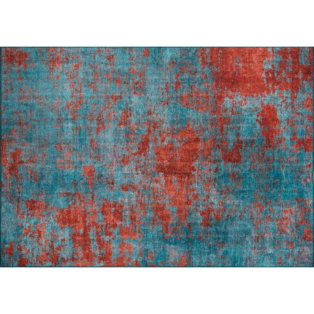 Tapis MANCHA - Cyan & Rouille - 230 x 150 cm