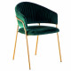 Fauteuil VAMO Velvet Green & Gold