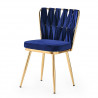 Chaise COUTURE Gold - Velours Bleu