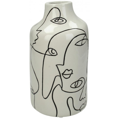 Vase LINES en porcelaine - Bichromie