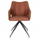 Fauteuil MADIA - Cuir brun Soft Touch