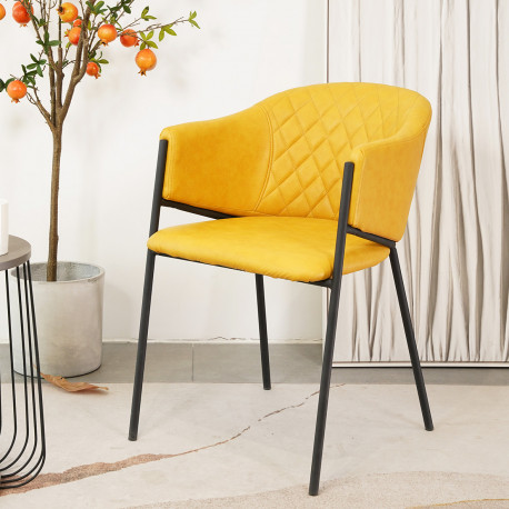 Fauteuil WADY - Cuir souple Safran