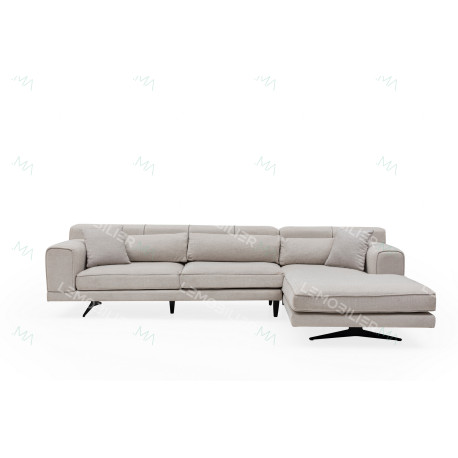 Canapé d'angle LUXEN - Beige - Angle à gauche