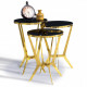 Trio de tables - RANA Gold - Verre trempé noir