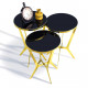 Trio de tables - RANA Gold - Verre trempé noir