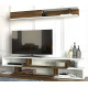 Ensemble meuble télé & étagères - ZAKIR - Pure White & Noyer