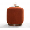 Tabouret YONO - Noyer, Laiton & Bouclette Brique