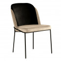 Fauteuil DOBLE Black - Velours Black & Crème