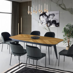 Table à manger FIRENZE - 206-296cm - Chêne chevrons
