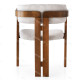 Fauteuil PIGRECO - Bois de noyer massif & assise Gris chiné
