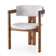 Fauteuil PIGRECO - Bois de noyer massif & assise Gris chiné