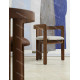 Fauteuil PIGRECO - Bois de noyer massif & assise Gris chiné