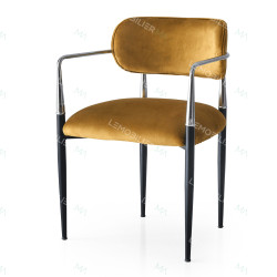 Fauteuil GATSBY Black & Gold - Velours Cuivré