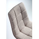 Chaise IKIL - Toile bouclette taupe & Cuir brun Soft Touch