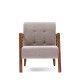 Fauteuil MEYARY - Bois de Noyer & toile taupe