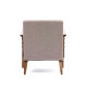 Fauteuil MEYARY - Bois de Noyer & toile taupe