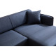 Canapé d'angle - DIVANO angle à droite - Toile Bleu Cobalt
