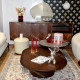 Duo de tables basses KINGSTON - Noyer & laque précieuse Moka