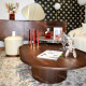 Duo de tables basses KINGSTON - Noyer & laque précieuse Moka