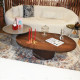 Duo de tables basses KINGSTON - Noyer & laque précieuse Moka