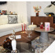 Duo de tables basses KINGSTON - Noyer & laque précieuse Moka