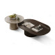 Duo de tables basses KINGSTON - Noyer & laque précieuse Moka