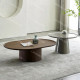 Duo de tables basses KINGSTON - Noyer & laque précieuse Moka