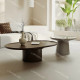 Duo de tables basses KINGSTON - Noyer & laque précieuse Moka