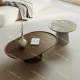Duo de tables basses KINGSTON - Noyer & laque précieuse Moka