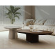 Duo de tables basses KINGSTON - Noyer & laque précieuse Moka