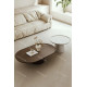 Duo de tables basses KINGSTON - Noyer & laque précieuse Moka