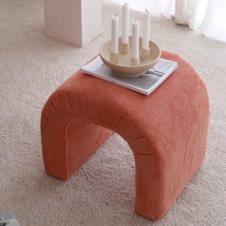 Tabouret ou Chevet MIU - Velours côtelé Terracotta