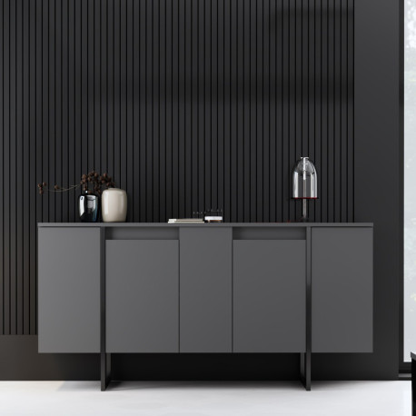 Buffet bas KUDY - Anthracite - 160 cm