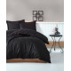 Parure de lit satin de coton STRIPY Black - 2 places - 240x260cm