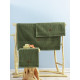 Set de bain WELLNESS - 3 serviettes - Cotton Box - Vert