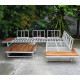 Salon outdoor VENICE en L et table basse - Aluminium & Bois d'acacia