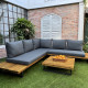 Salon outdoor KAST en L et table basse - Bois d'acacia