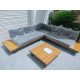 Salon outdoor KAST en L et table basse - Bois d'acacia