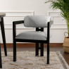 Fauteuil PIGRECO - Bois laqué Piano Black & assise Gray bouclette