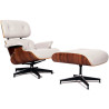 Lounge chair & Ottoman - Palissandre précieux & Cuir blanc